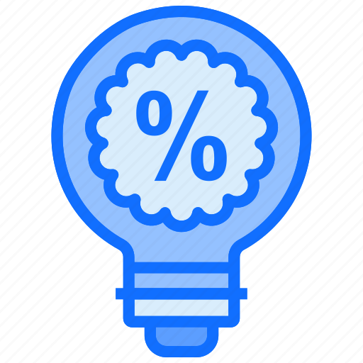 Bulb, light, idea, discount, percentage, sale icon - Download on Iconfinder