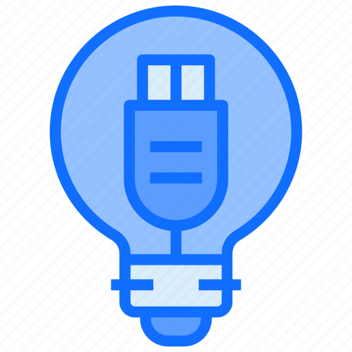 Bulb, light, idea, cable, usb, connect icon - Download on Iconfinder
