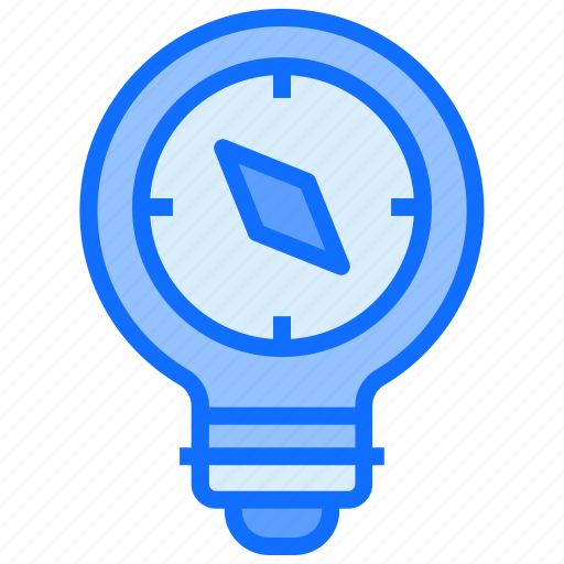 Bulb, light, idea, compass, direction icon - Download on Iconfinder