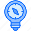 bulb, light, idea, compass, direction 