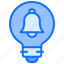 bulb, light, idea, bell, notification, alarm 