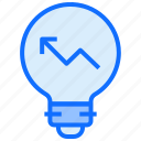 bulb, light, idea, increase, graph, arrow