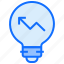 bulb, light, idea, increase, graph, arrow 