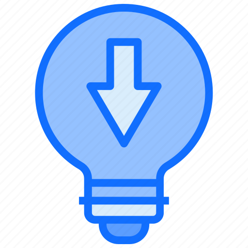 Bulb, light, idea, download, down, arrow icon - Download on Iconfinder