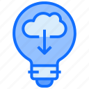 bulb, light, idea, download, cloud