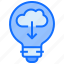 bulb, light, idea, download, cloud 