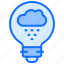 bulb, light, idea, cloud, rain, weather 