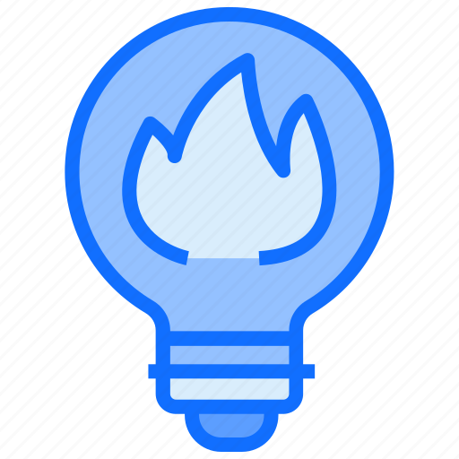 Bulb, light, idea, fire, flame, hot icon - Download on Iconfinder