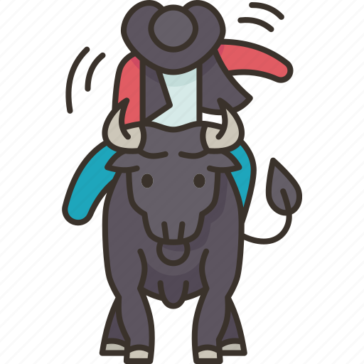 Bull, rider, cowboy, competition, performance icon - Download on Iconfinder