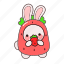 bunny, strawberry, costume, cute, animal 