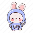 bunny, astronaut, animal, cute, costume
