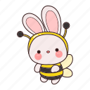 bunny, bee, cute, costume, animal