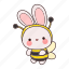 bunny, bee, cute, costume, animal 