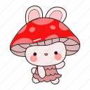 bunny, mushroom, animal, cute, costume