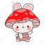 bunny, mushroom, animal, cute, costume 
