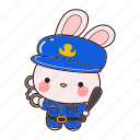 bunny, police, costume, animal, cute