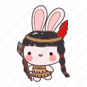 bunny, indian, animal, cute, costume