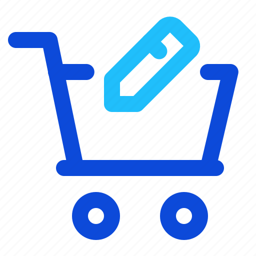 Shopping, cart, edit, pencil icon - Download on Iconfinder