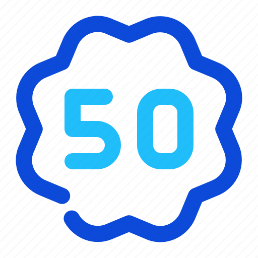 Fifty, label, badge, sticker icon - Download on Iconfinder