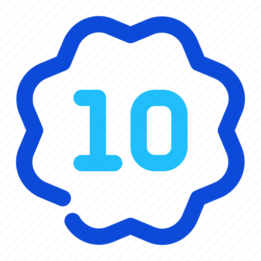 Ten, label, badge, sticker icon - Download on Iconfinder