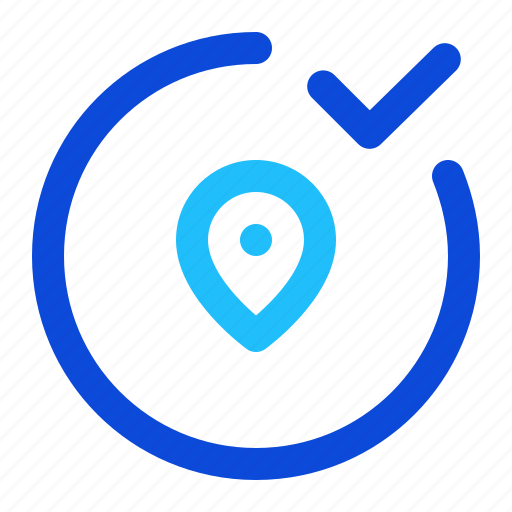 Pin, marker, location, checkmark, done icon - Download on Iconfinder
