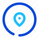 pin, marker, location, circle