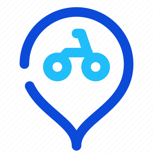 Pin, marker, location, bicycle, sport, rent icon - Download on Iconfinder