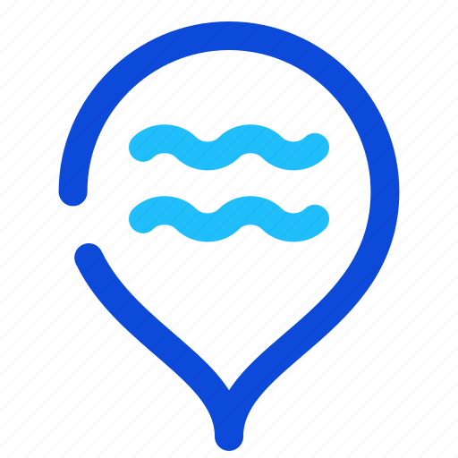 Pin, marker, location, pool, water icon - Download on Iconfinder