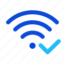 wifi, check, trusted, connected 