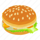 isometric, object, seafoodburger, sign