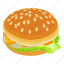 isometric, object, seafoodburger, sign 
