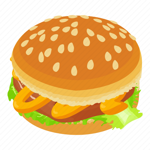 Classichamburger, isometric, object, sign icon - Download on Iconfinder