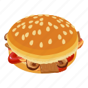 gourmethamburger, isometric, object, sign