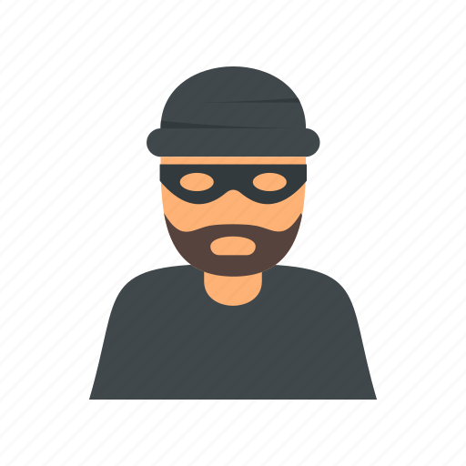 Burglar, criminal, hacker, mask, robber, thief, white icon - Download on Iconfinder