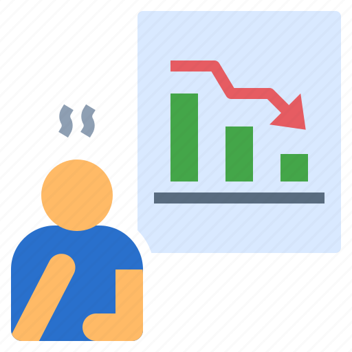 Performance, decreased, efficiency, stress, burnout, income, loss icon - Download on Iconfinder