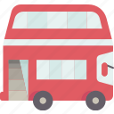 bus, double, decker, passengers, transportation