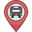 bus, location, service, map, point
