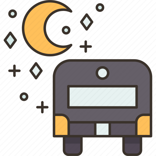 Bus, night, time, express, service icon - Download on Iconfinder