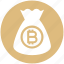 bag, bitcoin, cryptocurrency, currency, money, money bag, savings 