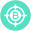 bitcoin, block chain, bulls-eye, coin, cryptocurrency, money, target 