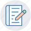 document, file, page, pen, pencil, sheet, text 