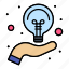 bulb, creative, hand, idea 