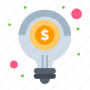 bulb, idea, light, money, solution