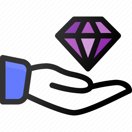 Diamond, hand, investment, shared, value icon - Download on Iconfinder