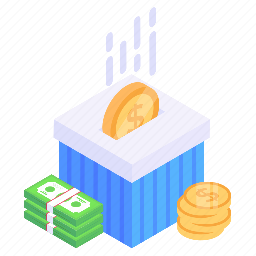 Money accumulation, money box, money savings, coins box, donation box icon - Download on Iconfinder