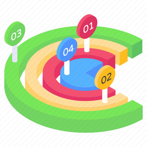 Circle chart, pie chart, semi circle infographic, statistics, modern infographic icon - Download on Iconfinder