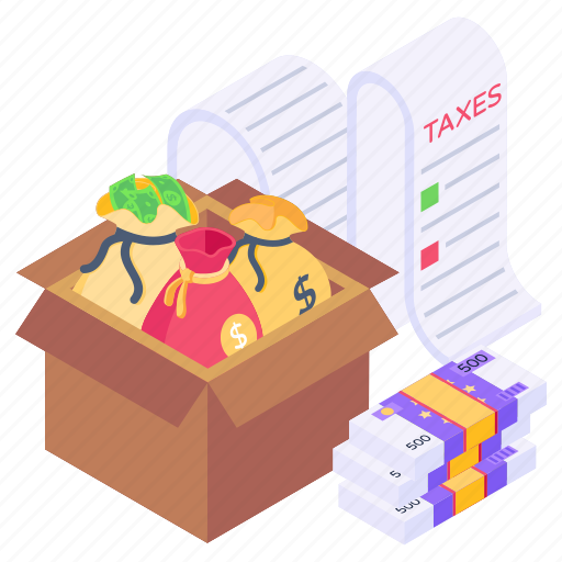 Tax bill, tax money, money carton, wealth, tax invoice icon - Download on Iconfinder