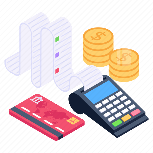 Invoice machine, pos, cash till, point of sale, card machine icon - Download on Iconfinder
