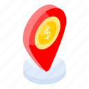 bank, location, map, placeholder, money, business, pointer