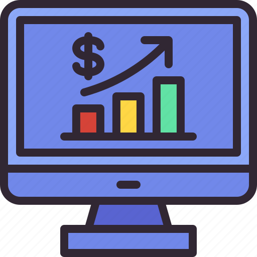Monitor, statistics, stock, market, business icon - Download on Iconfinder